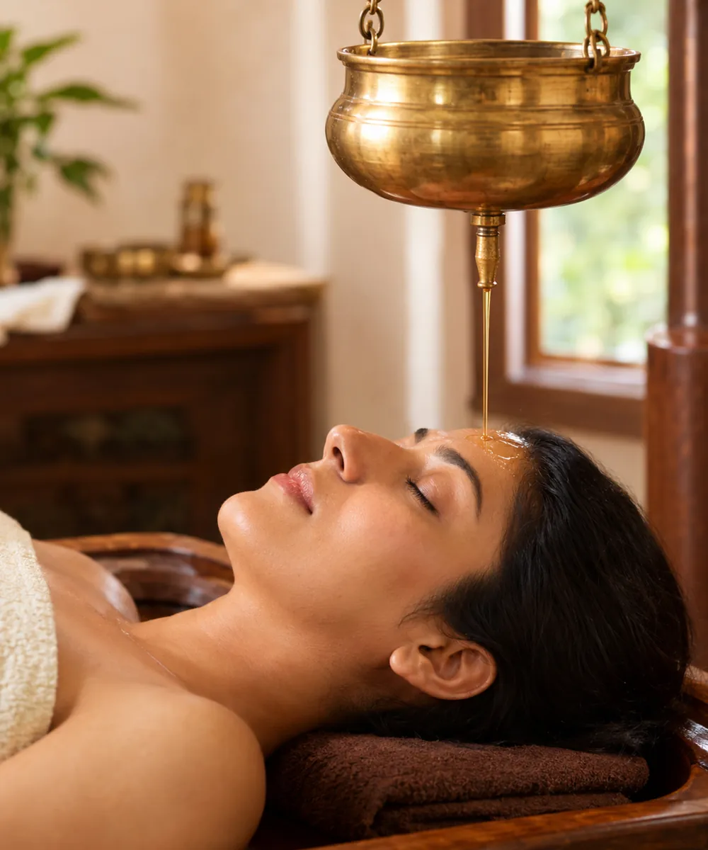 Abhyangam with Shirodhara at Zacs Valley ayurveda wellness